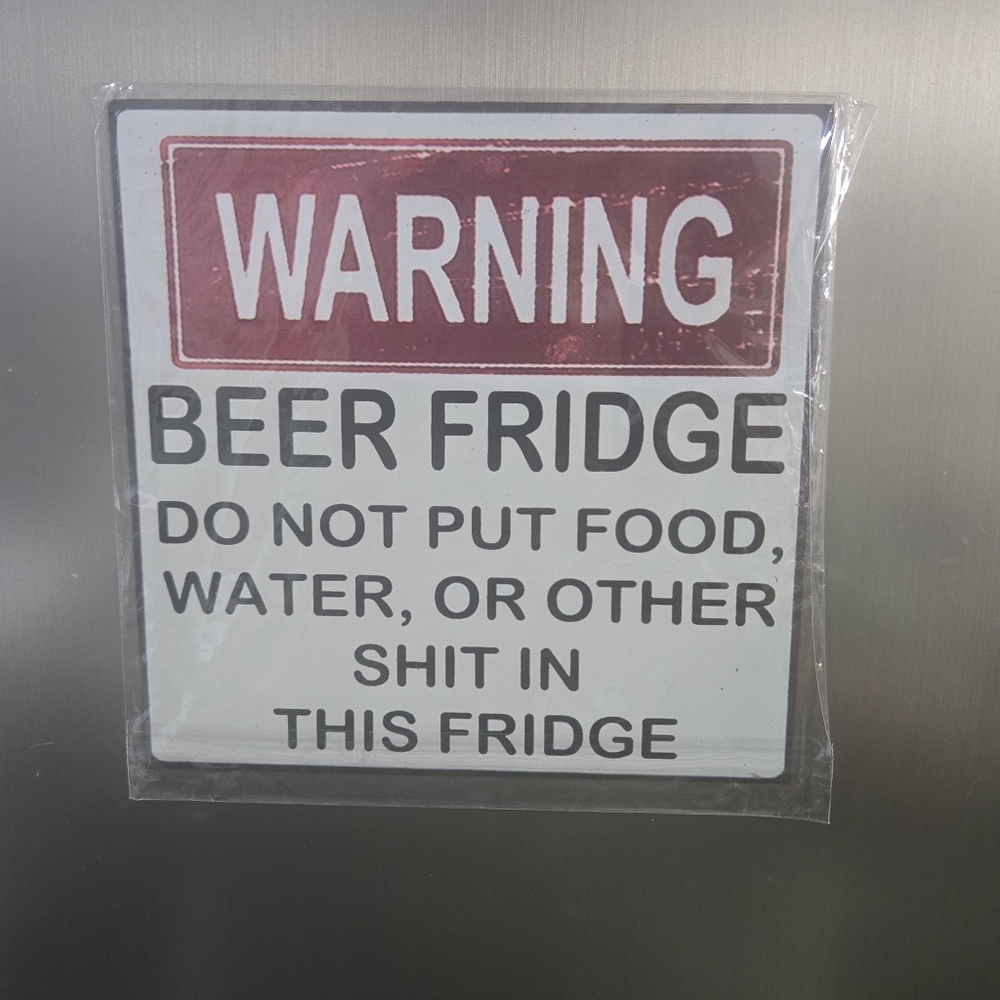 Funny Beer Fridge Magnet WARNING beer only man cave garage refrigerator? NEW